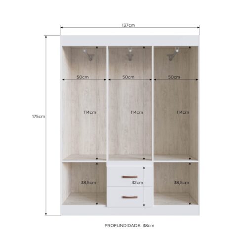 GUARDA ROUPA – MONTEVIDEU NS 10206 – DORIPEL - Image 5