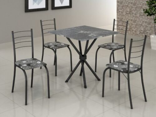 Conjunto Mesa Tubular Rio com 4 cadeiras Tampo Granito - Image 3