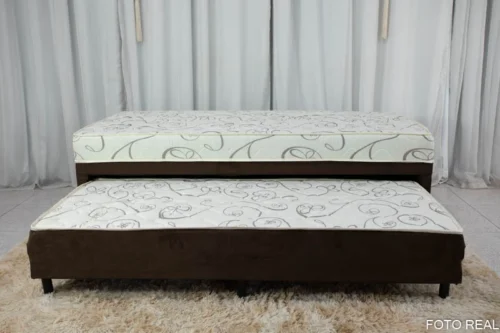 Cama Unibox Solteiro com Auxiliar D-28 Sonho Bom Marrom Nosso Sonho - Image 3